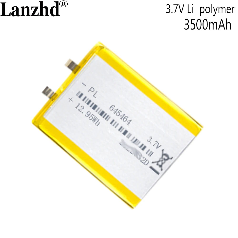 3.7V 3.8V Li Polymer Lithium Battery For wireless charging medical device 645464 645565 Lithium battery 3500mAh