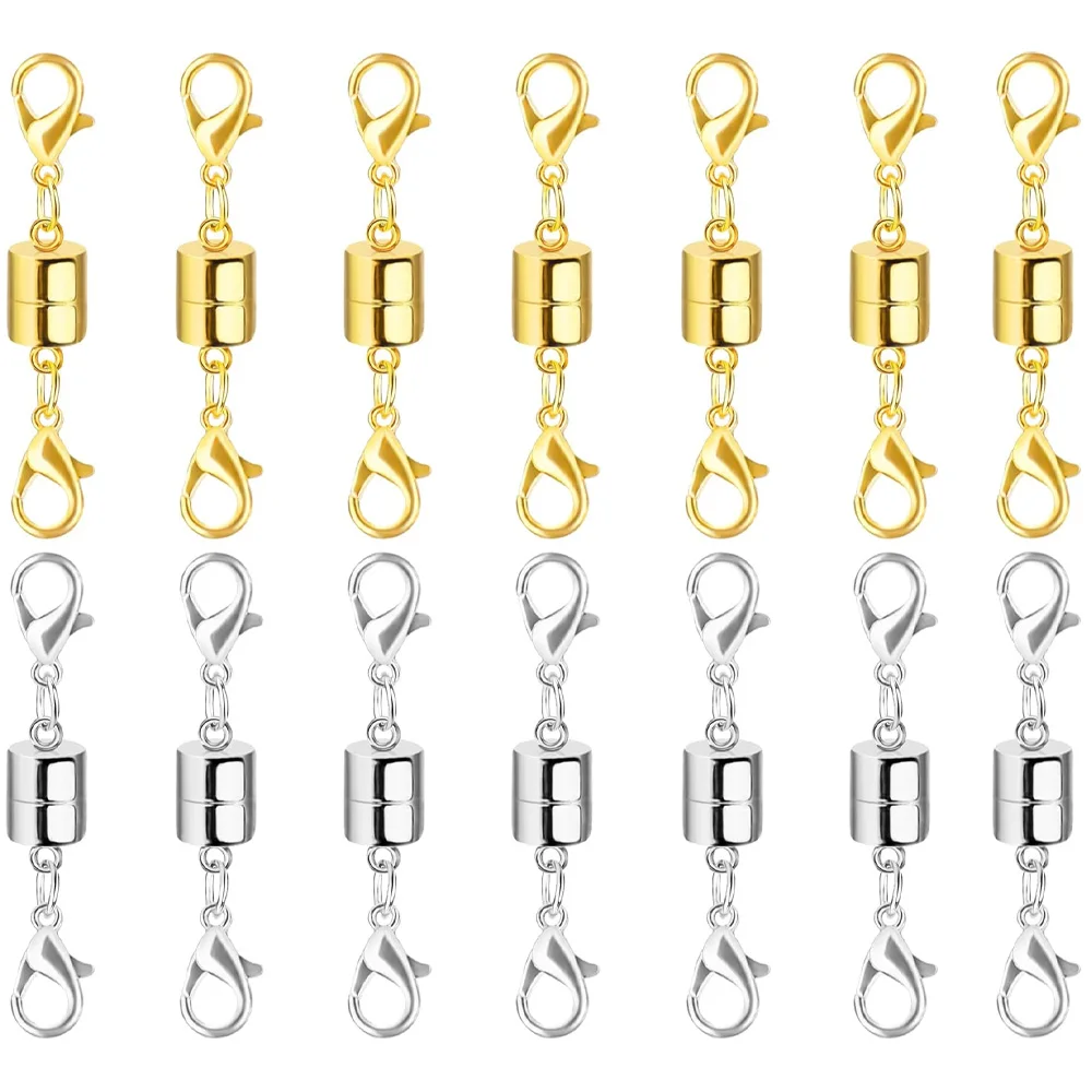 

Магнитная застежка для ожерелья и застежки с двойной застежкой-лобстером, удлинители для ожерелья для женщин, ювелирные изделия, магнитные застежки для ожерелья