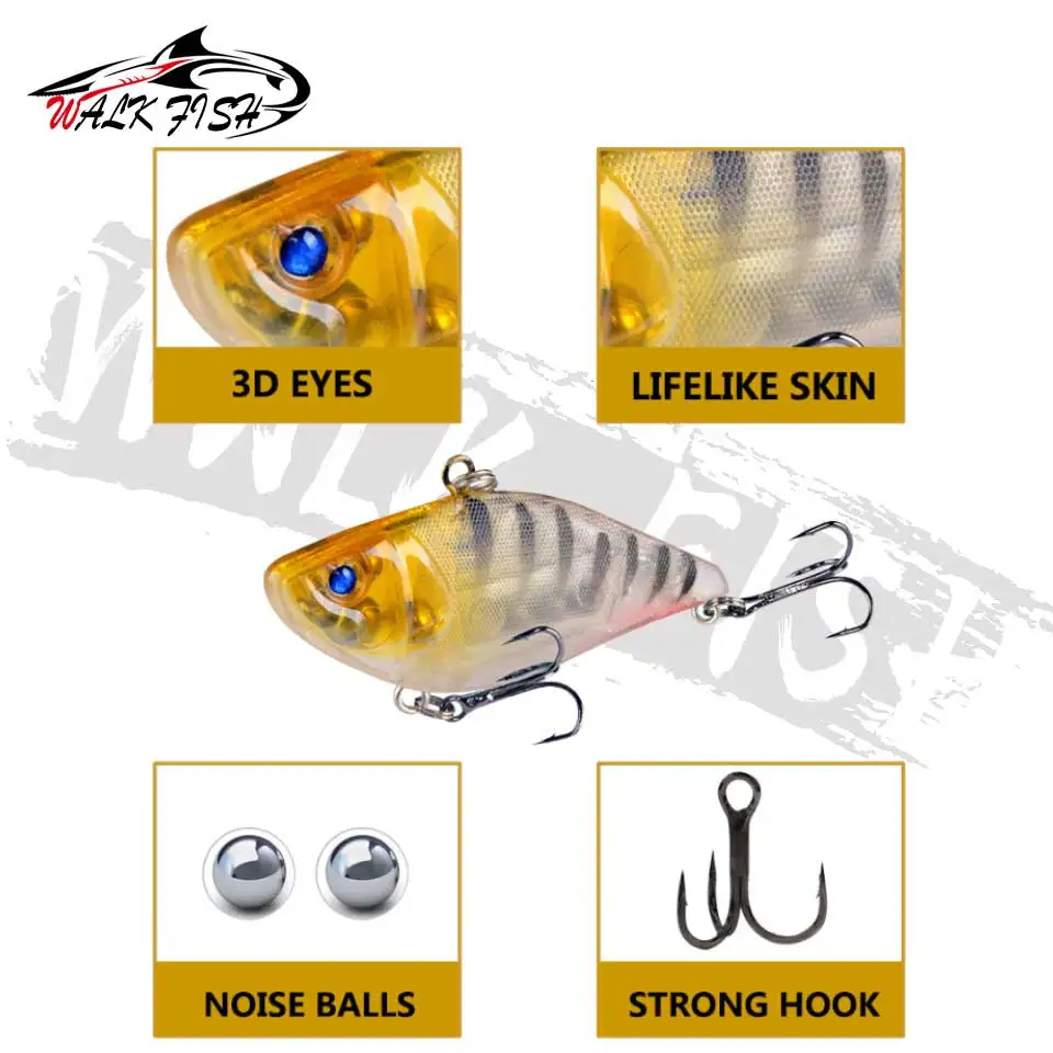 WALK FISH 10g/12g/16g VIB Spoon Bait Hard Winter Crankbait Wobbler Isca Fishing Artificial Lure Leurre Peche Salmo For Fishing