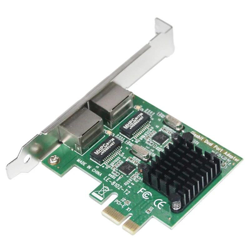 

Двухпортовый слот Supernew Pci-E X1 Интерфейс Rj45 Гигабитная сетевая карта Ethernet Скорость 10/100/1000 Мбит/с Адаптер Intel 8111G