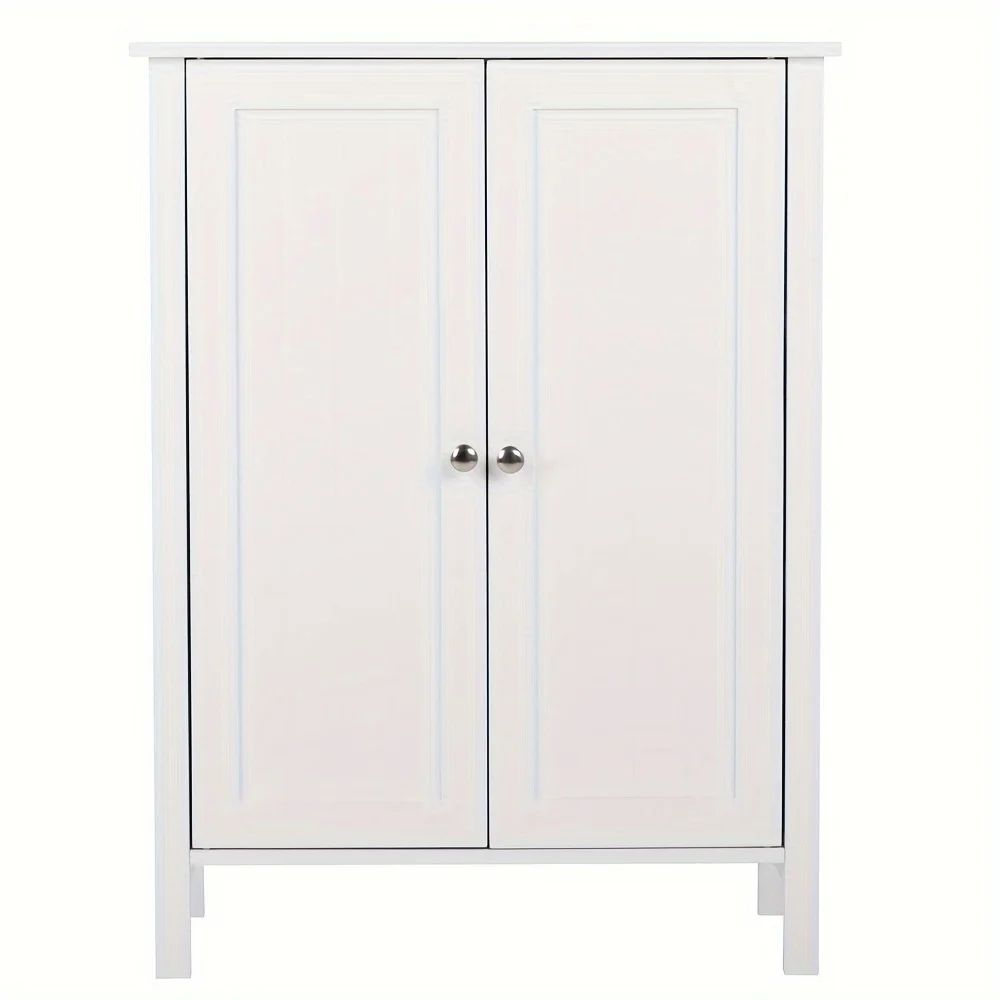 

Modern style white double-door vanity unit, suitable for bathroom, living room, bedroom, white.