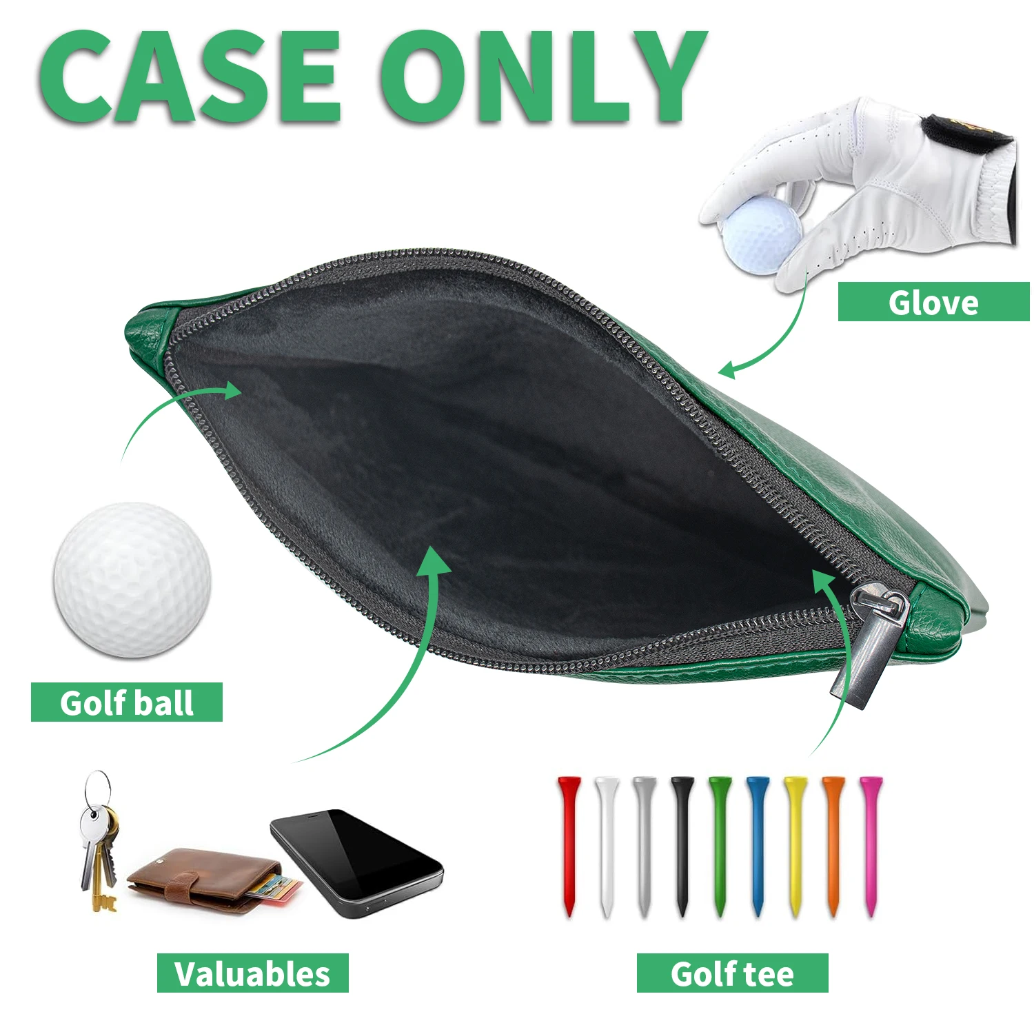 جولف حقيبة صغيرة عادية موضة مطرزة مخلب بولي PU مقاوم للماء سعة كبيرة مغلف مخلب إكسسوارات الغولف نمط الشيطان #3