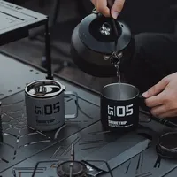 ShineTrip Double-layer Heat-Resistant Camping Coffee Cup Environmentally Friendly Cup 304 Stainless Steel Water Cup