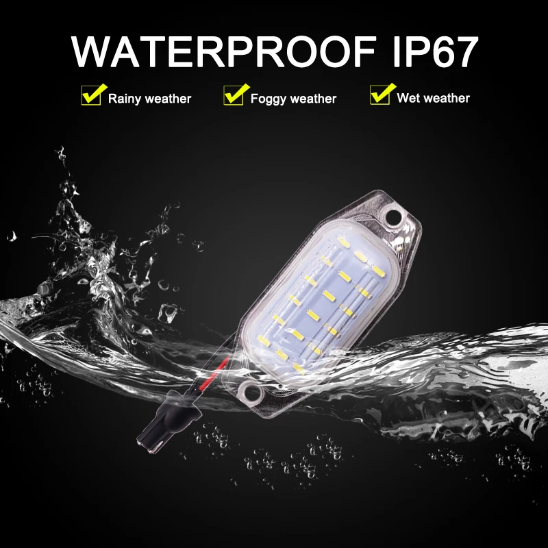 12V LED Number Plate Lamp For Toyota Land Cruiser Prado 2010 2011 2012 2013 2014 2015 2016 White License Plate Light Assembly image 6