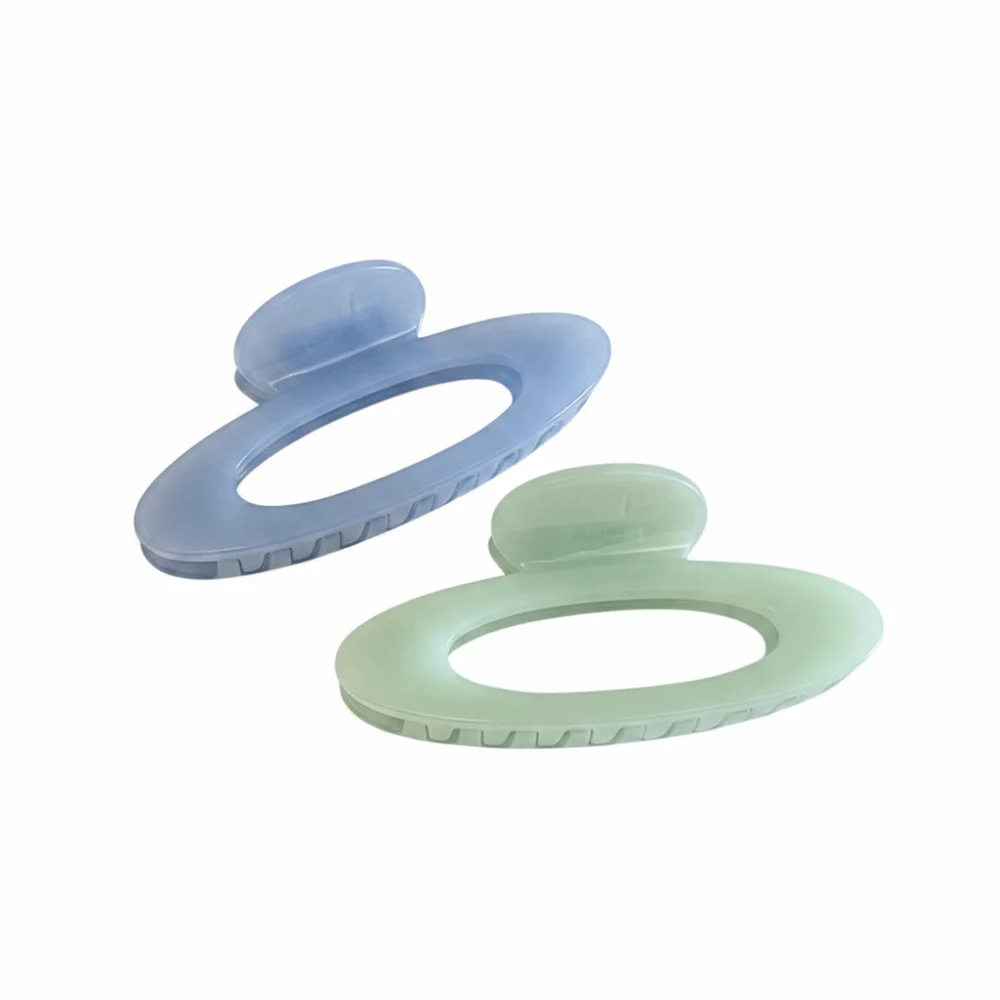 Transparent Hollow Jelly Design Jelly Hair Claw Clip Light Blue & Mint Green Options Smooth Resin Material Large Hair Grab Clamp view 3
