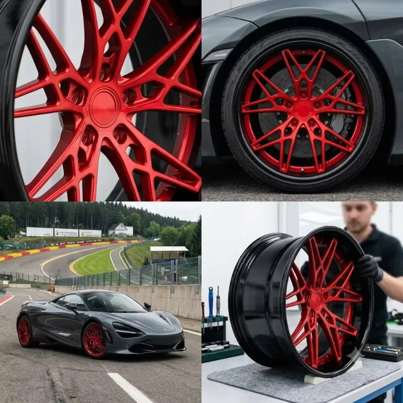 26 Style Custom Forged Aluminum Alloy Car Wheel Rim 18‑24 Inch Deep Dish Racing Sport Rims Gray Red Dual Tone High Performance