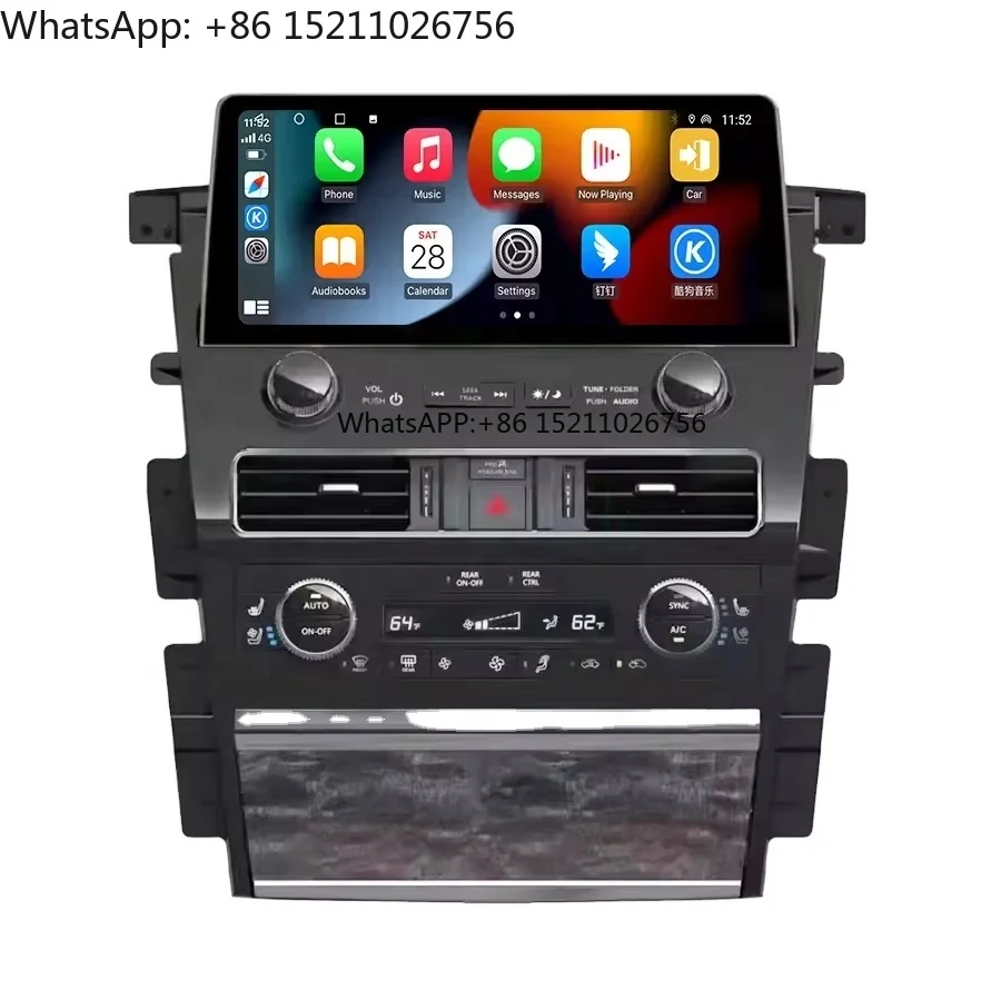 

RoadNavi Android Car Radio for Nissan Patrol Y62 Infiniti QX56 QX80 2010-2024 Car Multimedia Player Wireless Carplay 4G 360
