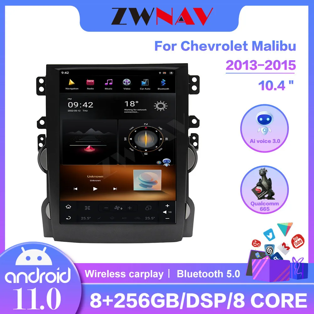 Verticl Style Andriod 11 G6 Car GPS Navigation For Chevrolet Malibu 2013-2015 Auto Radio Headunit Multimedia Player Carplay DSP