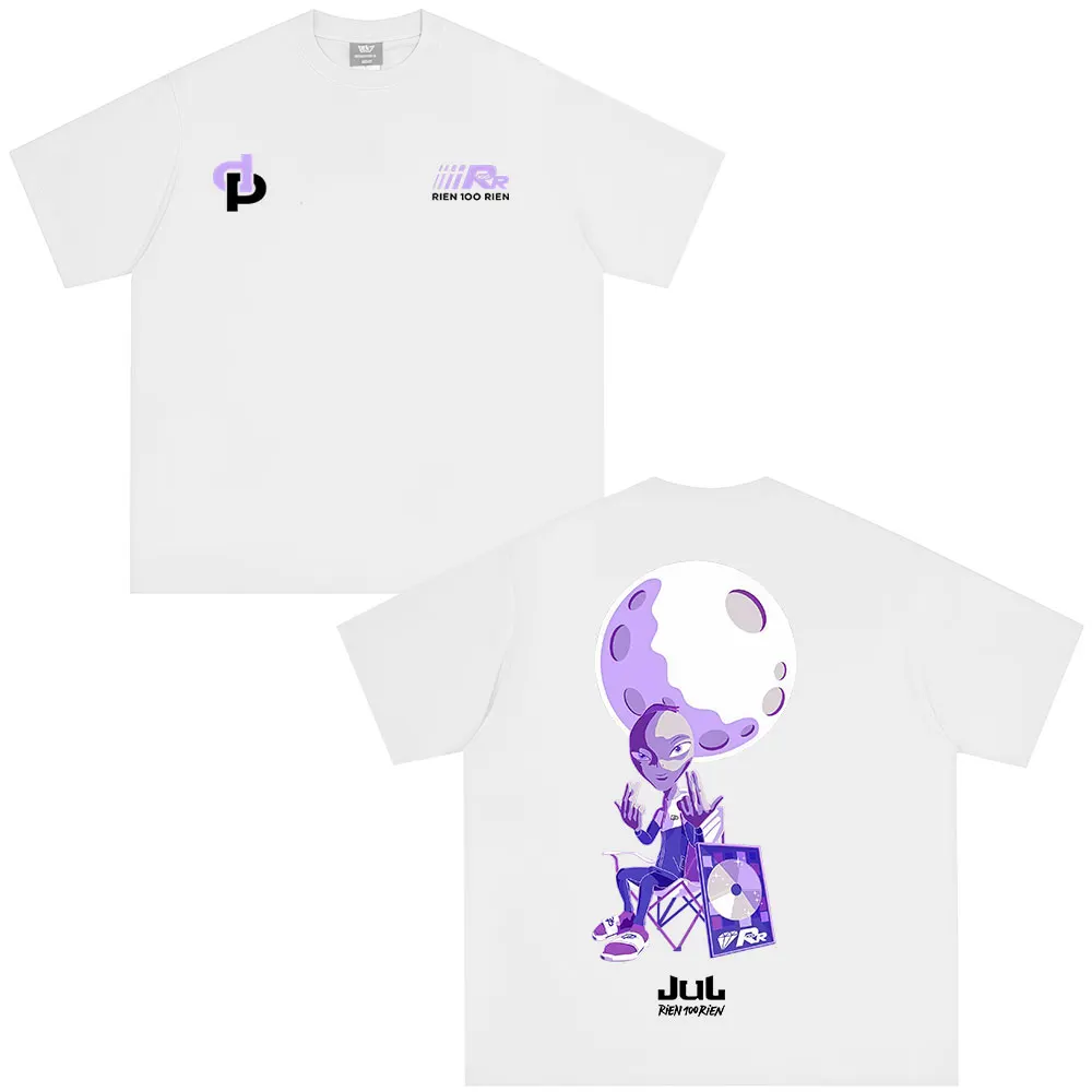 فرنسا مغني الراب يوليو رين 100 رين ألبوم ميرش تي شيرت الرجال النساء الملابس موضة الهيب هوب تي شيرت عادية القطن قصير الأكمام التي شيرت #4