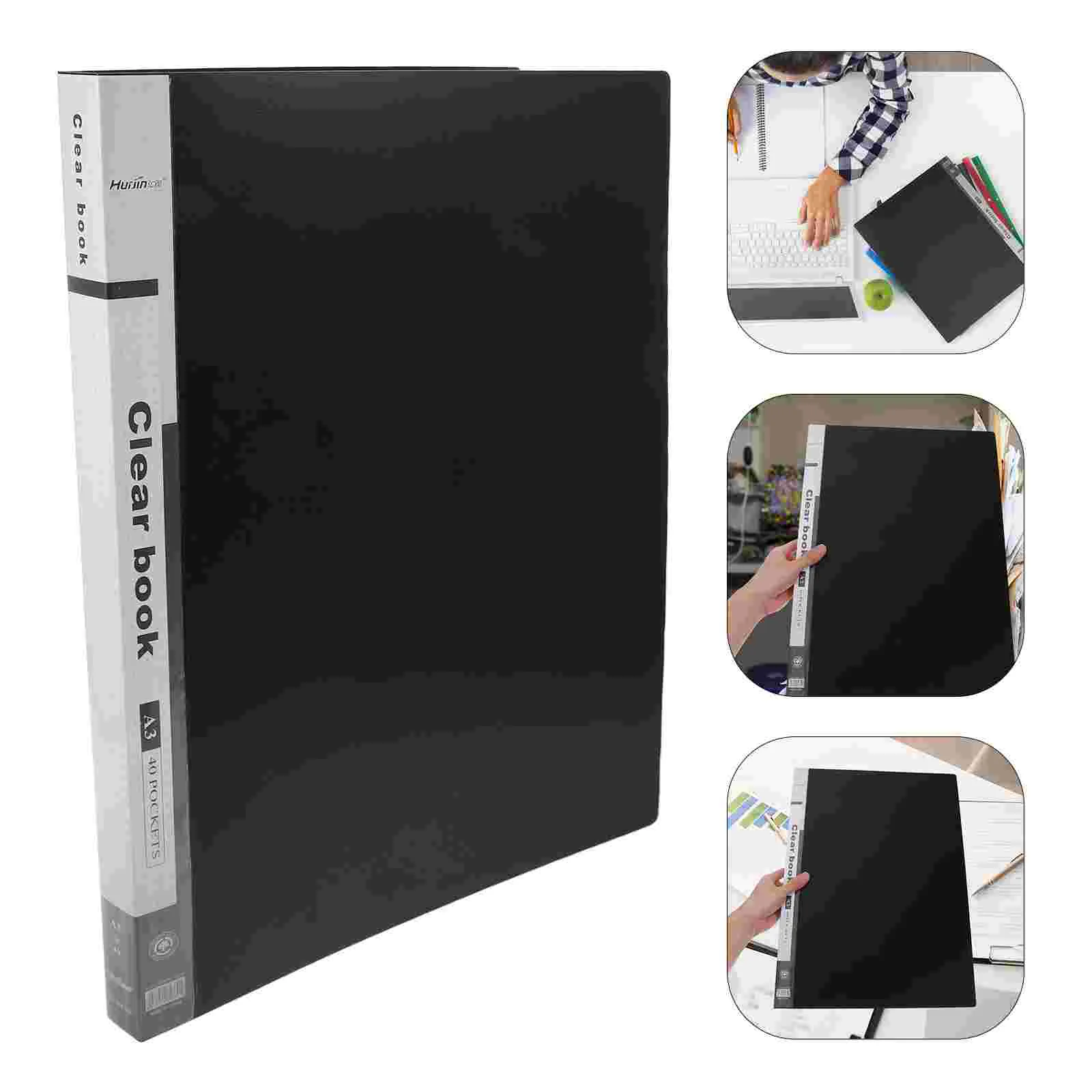 Classeur de portefeuille de livret d'information transparent avec pochettes en plastique, sac intérieur Pp