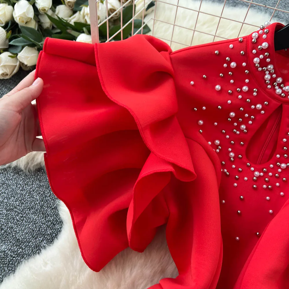 Chic vintage hollow out pencil dress Elegant Fairy korean fashion Boho Sundress women clothing Long dress