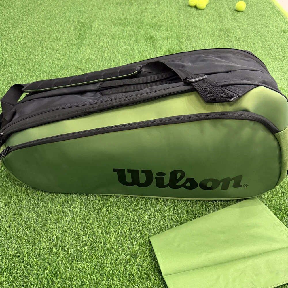 

Wilson Blade Super Tour V8 Large Space 9 Pack Tennis Bag Green Professional Equipment Racquet Bag for Tennis Racket WR8016701001