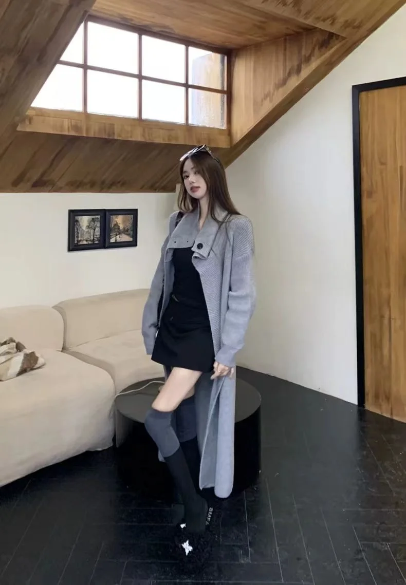 

Mid-Long Cardigans For Woman Womens Summer Openwork Basic Flounce Mesh Kintted Semi-Sheer Hollowing Pattern Button Closure Belt