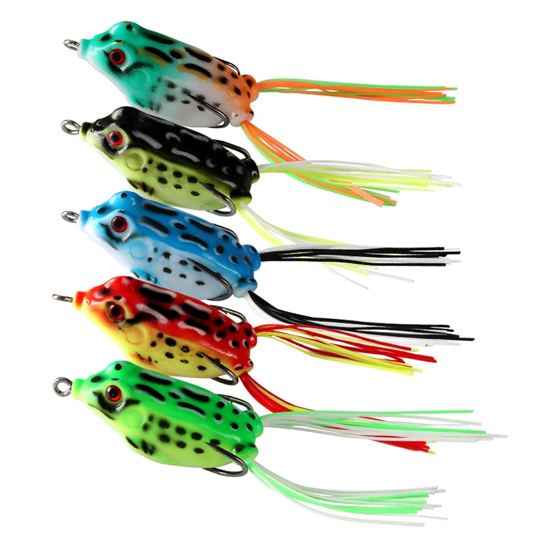 

Hot Selling Thunder Frog with Sequins 5.5cm 8.3g Barb Hook Silica Gel Bait Frog Fishing Lure