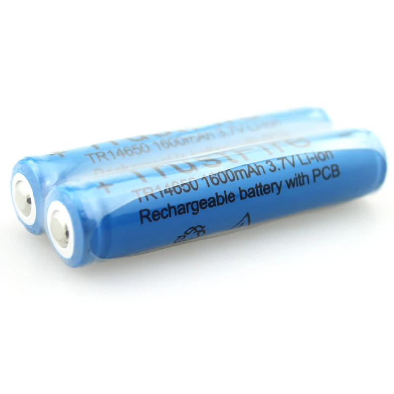 TrustFire 14650 3.7V 1600mAh Li-ion Rechargeable Battery Non Protected Power Source for LED Flashlight (1 Pair)