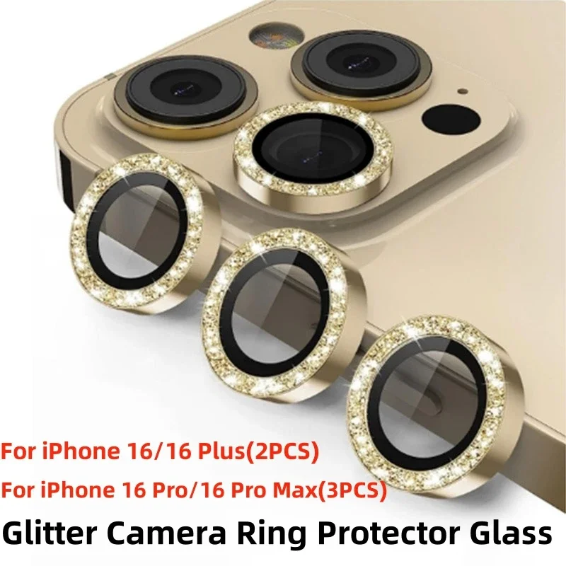

2-3 шт. Защитное кольцо для камеры для IPhone 16 15 Pro Max Защитное стекло для задней линзы для экрана для IPhone 16 Plus 16 Pro Max Cap Case