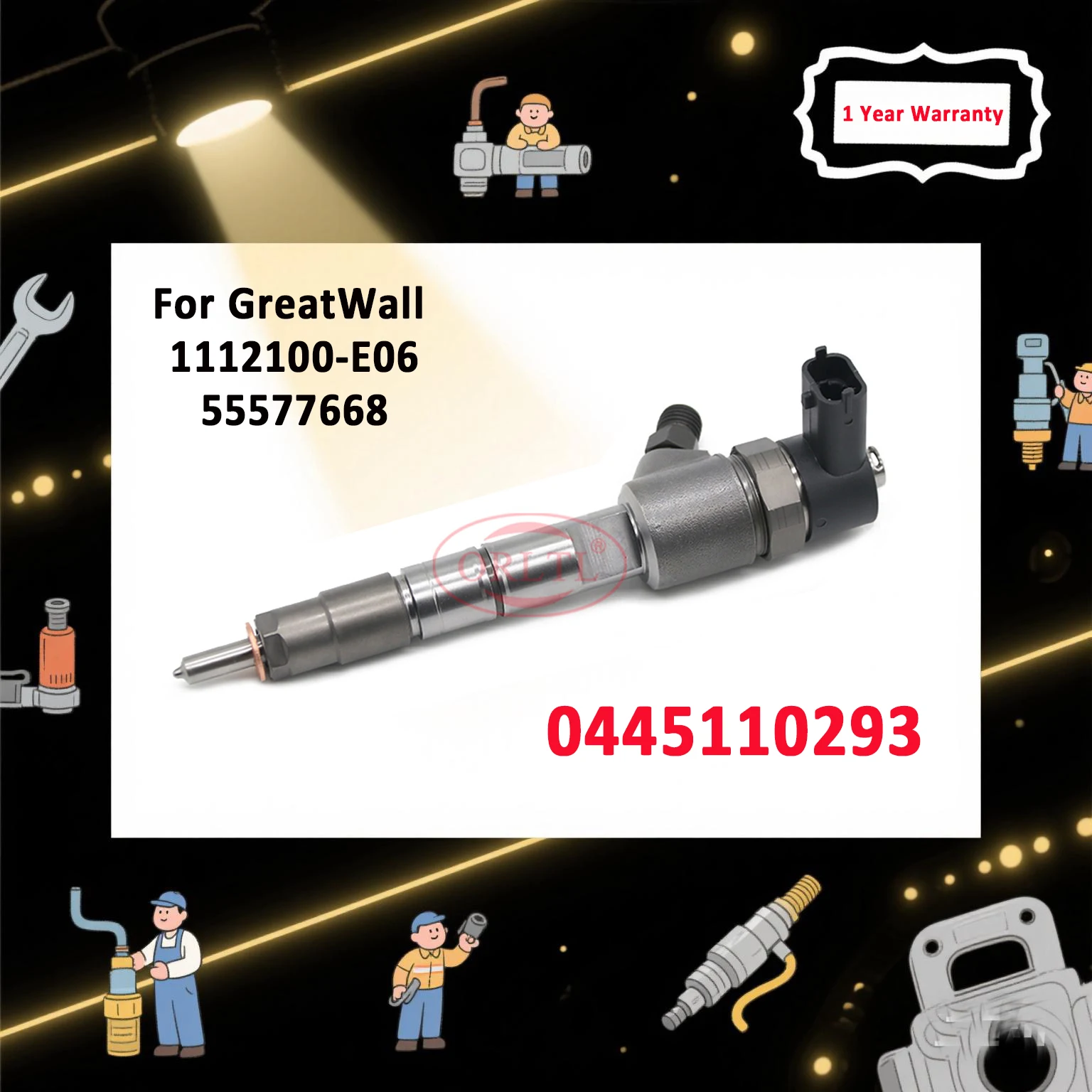

ORLTL NEW 0445110293 Diesel Engine Common Rail Injector 0 445 110 293 for GreatWall 1112100-E06 55577668
