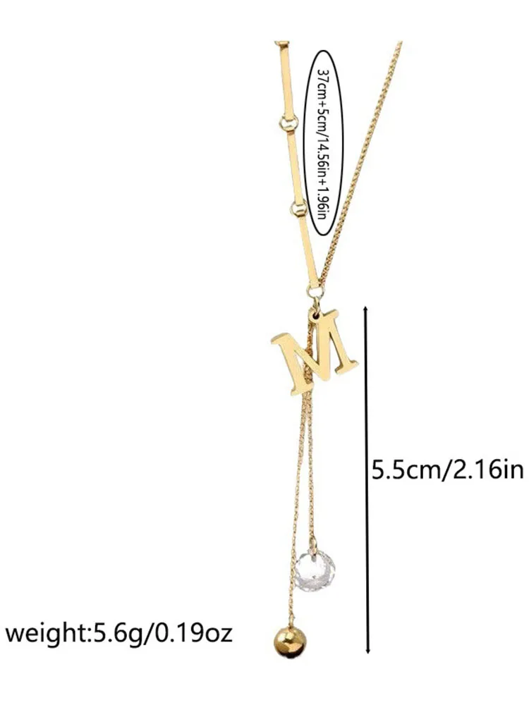 Letter pendant titanium steel necklace female light luxury niche design sense clavicle chain choker hip hop trend