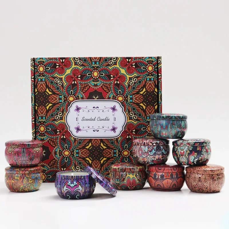 Aromatherapy Candles Festival Tin Can Candle Set Home Fragrance Companion Hand Gift Essential Oil Candles