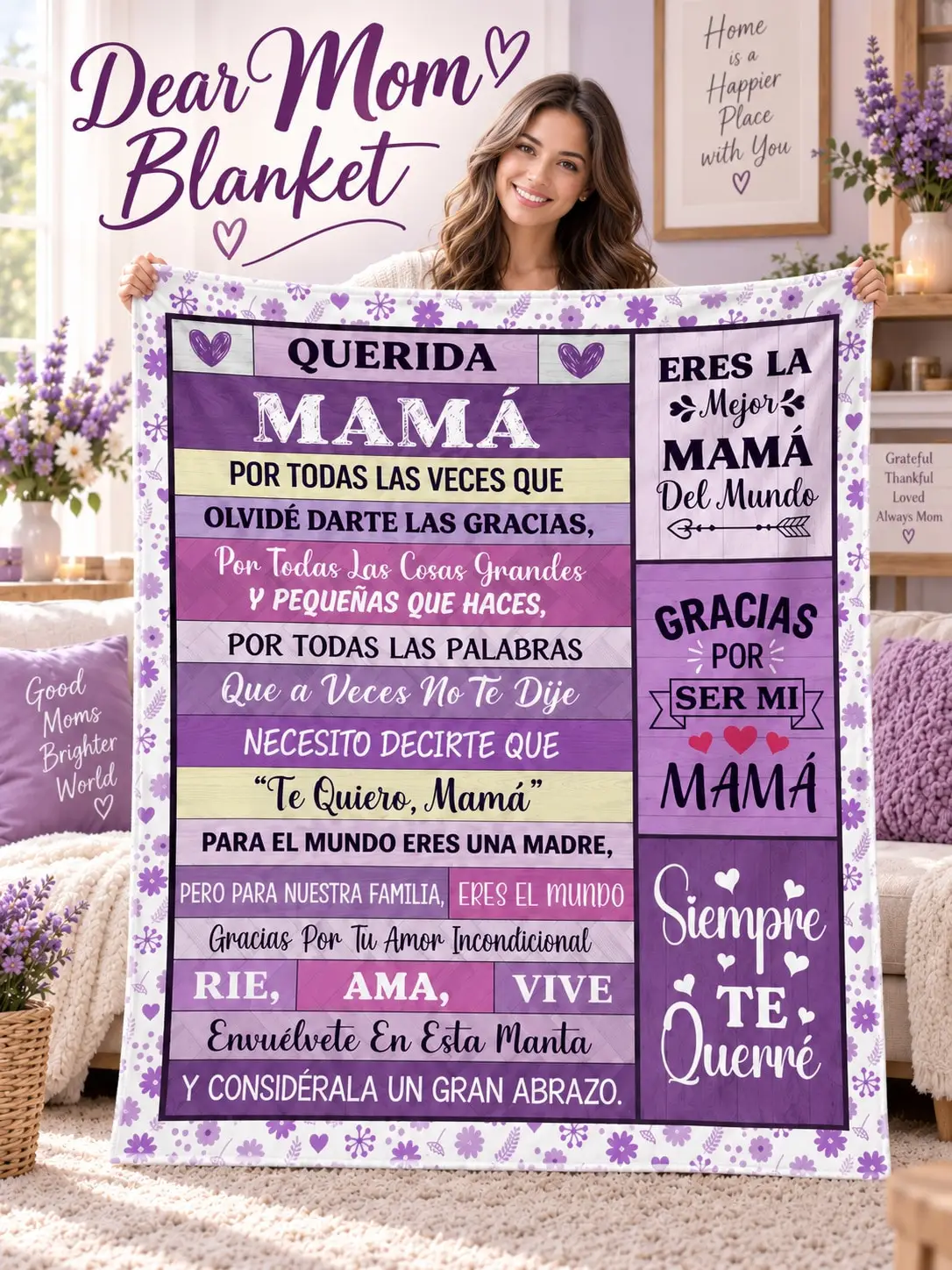 Best Mom Gift Flannel Blankets & Throws for Mom Gift Mother Appreciation Blanket for Mom Grandma Mother Family Loved One Birthday Anniversary Christmas Thanksgiving Gift Home Decor Living Room Bedroom Sofa Couch Bed Cover Cozy Warm Keepsake Sentiment
