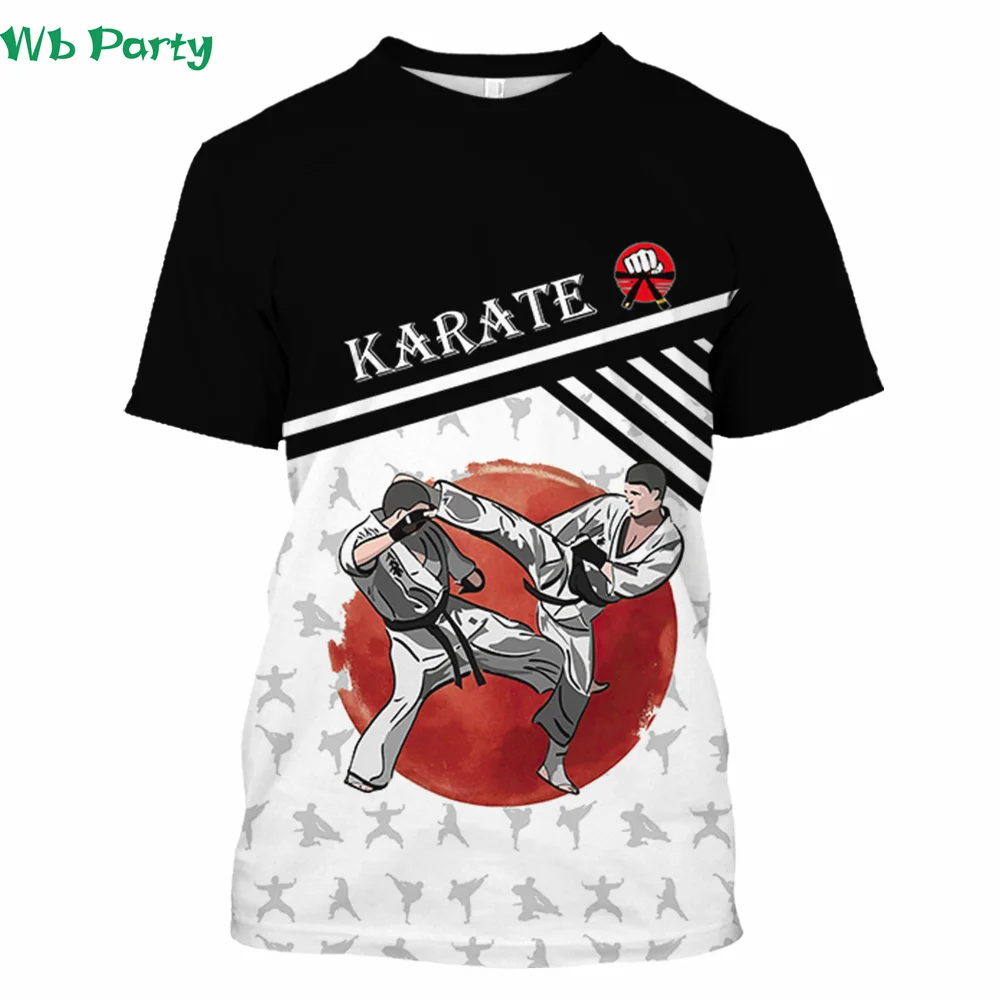 Karate Pattern Print Men's Summer Clothes Men's Dry Fit Shirt Short Sleeve Tee Karate Shirts Graphic Tee Oversized T-shirt Tops