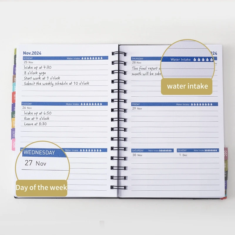 Weekly Appointment Book Plan Book Schedule Book Plan Book Rollovers Notebook Black Durable