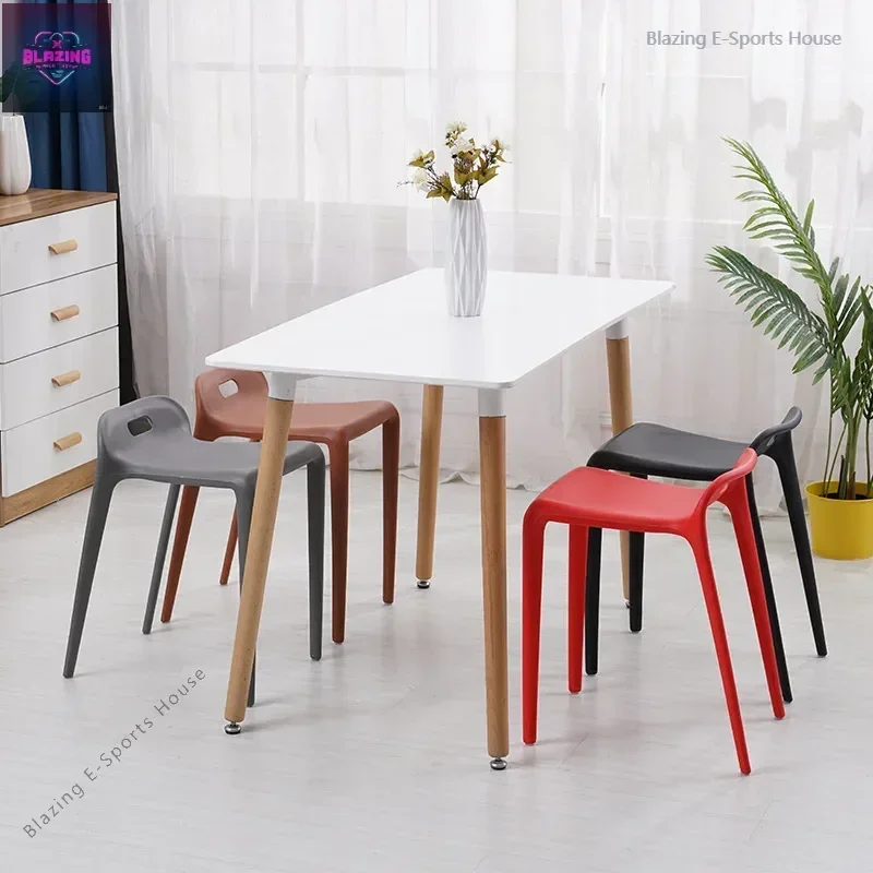 Plastic stool thickened adult high stool fashionable dining table stool modern chair horse chair household dining chair simple