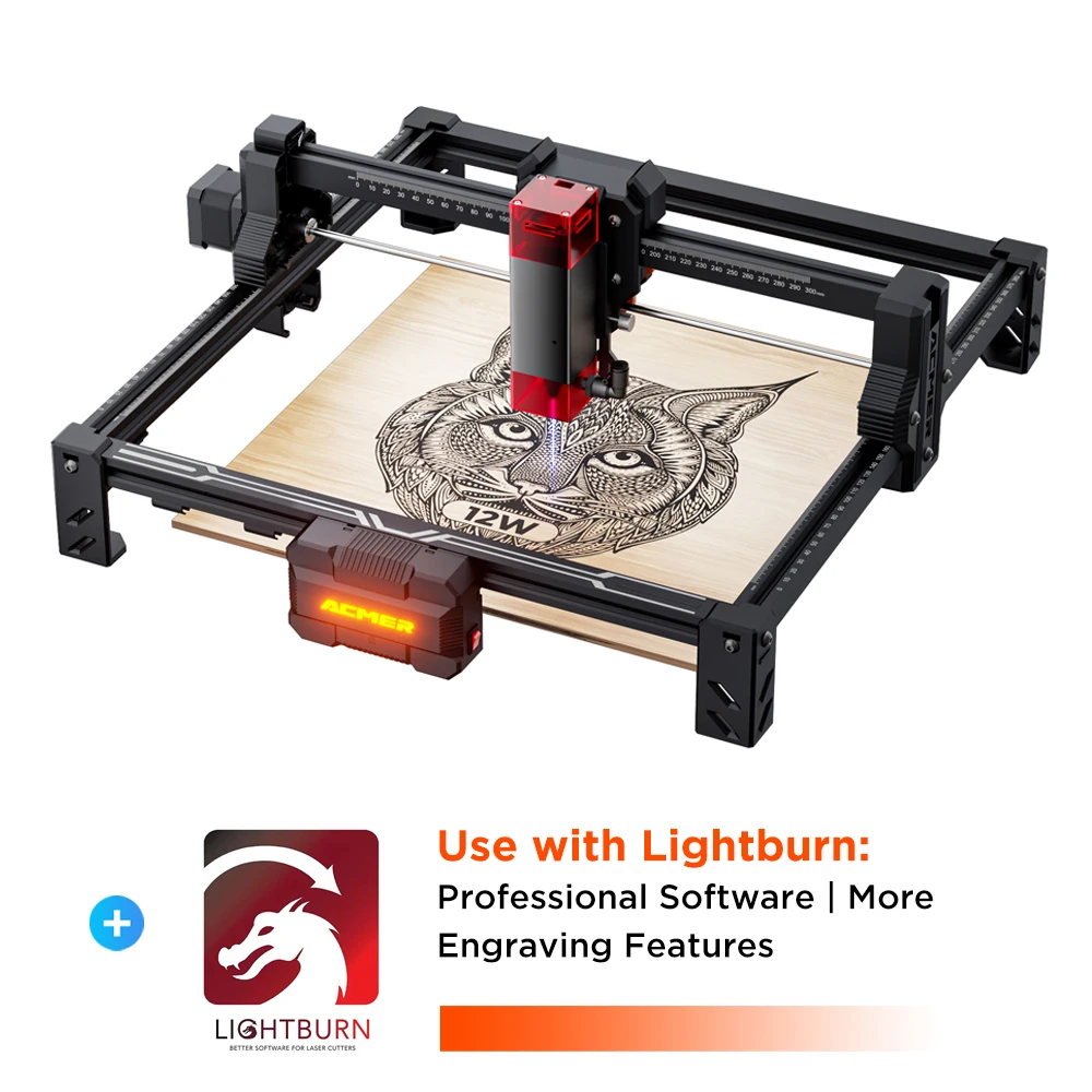

S2 4W/7W/12W Engraver 300×300mm CNC Engraving Cutting Machine for Wood Lacquered Metal