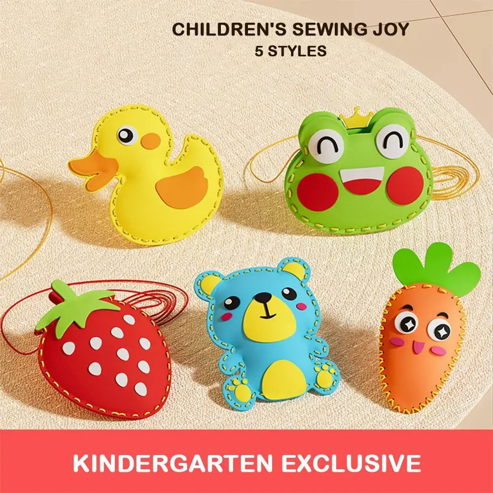 Frosch-Karotten-Anhänger, Nähmaterial-Paket für Kinder, DIY, pädagogisch, handgefertigt, Verbesserung der Konzentration