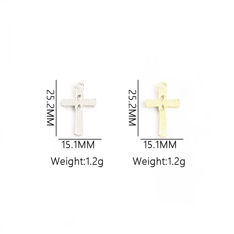 10pcs Creative Rhinestones Cross Charms for DIY Christian Holiday Jewelry Gift Trendy Personality Necklace Earrings Pendants