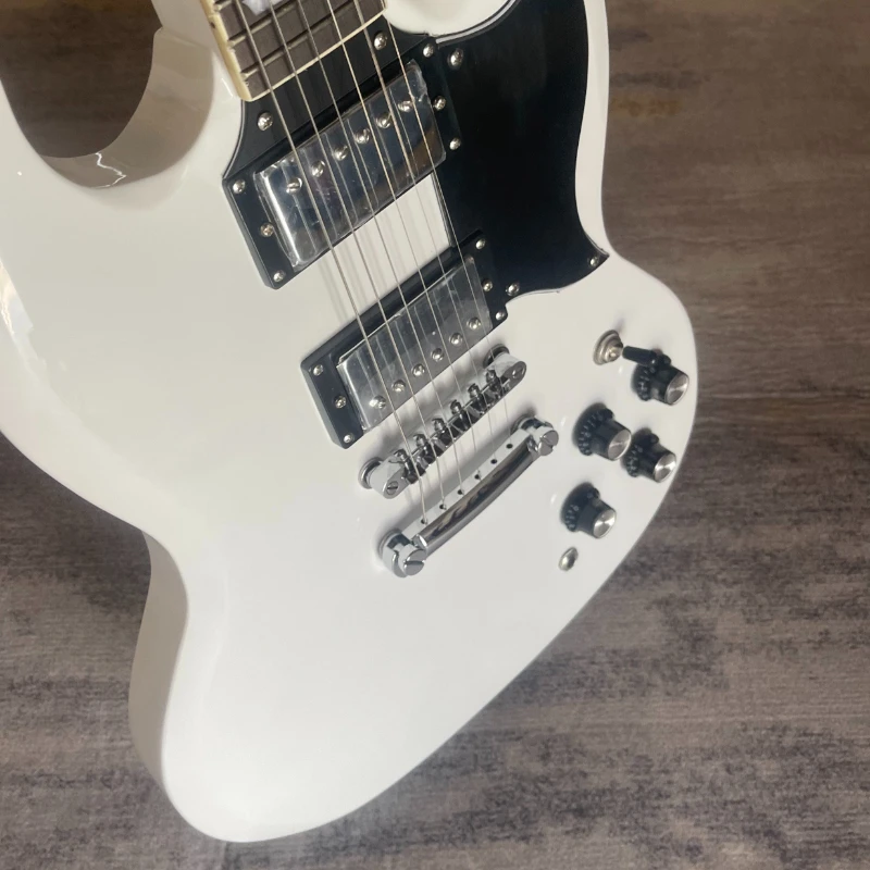SGT Electric Guitar Bright White Black Small Guard Board Rosewood Neck HH Pickup Punk Blues All-around Best Seller Free Shipping