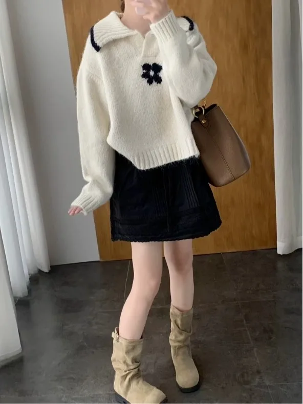 

Зимний женский свитер с крючками и цветами, мягкий и уютный базовый слой, дизайн, весна-осень-зима