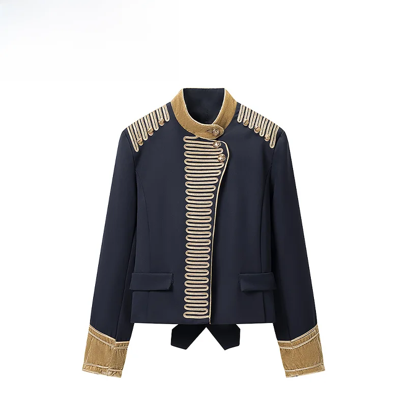 Fashionable Versatile ZR Women's Summer New Arrival Embroidered Shiny Thread Jacket Standard Fit Polyester Long Sleeve Coat