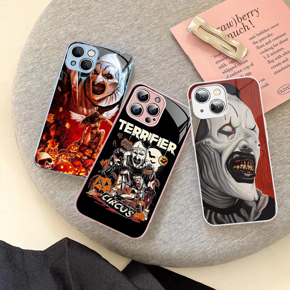 Horror Movie Terrifier Phone Case For IPhone 14 13 12 Mini 11 Pro XS Max X XR 14 Plus Tempered Glass Cover