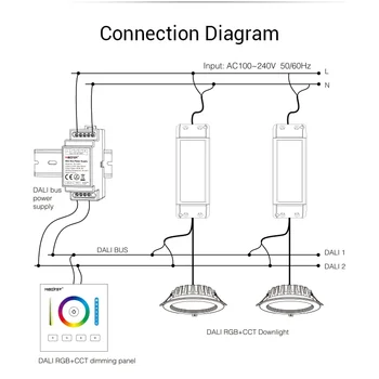 Miboxer DALI dimming control system (DT8) 86 touch panel DALI 5 in 1 LED controller DALI bus power supply DIN rail for led lamps