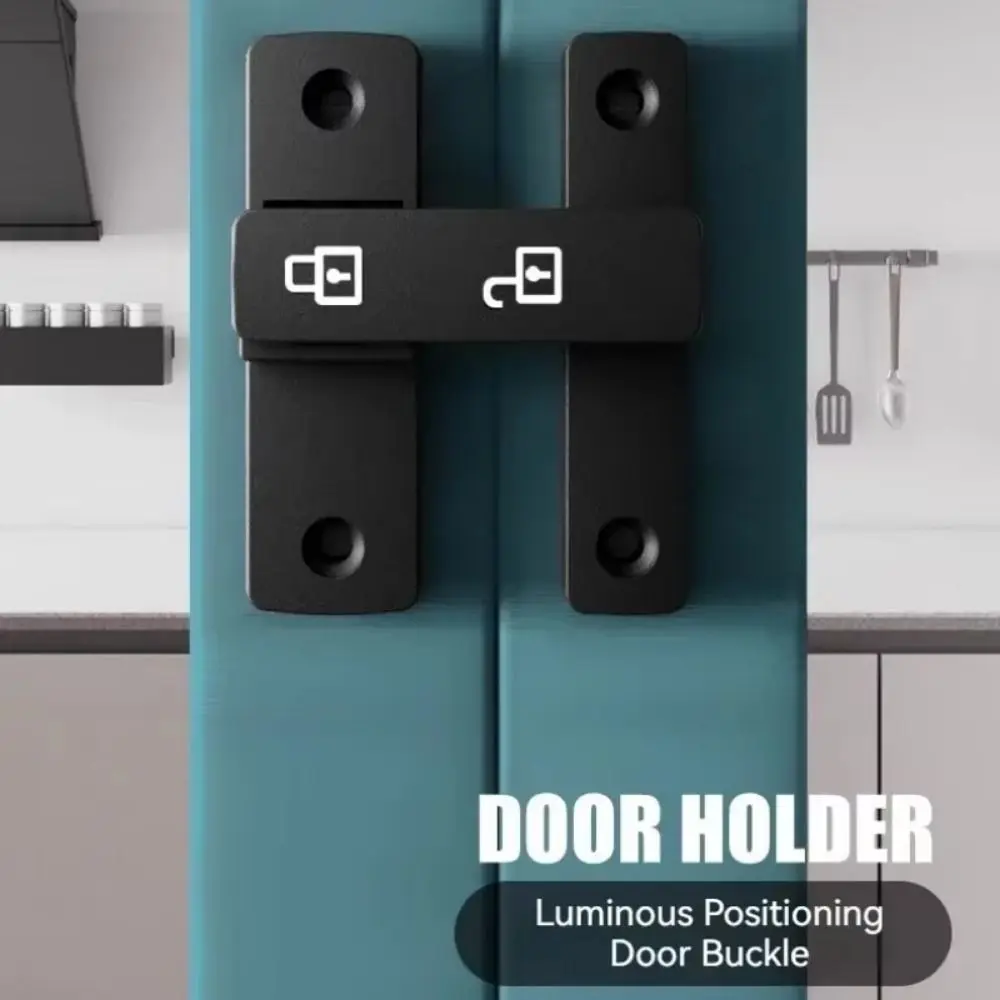 Luminous Door Bolts No Punching 90°/180° Flipping Door Lock Right Angle Slide Anti-theft Plug Baby Safety Lock Sliding Door