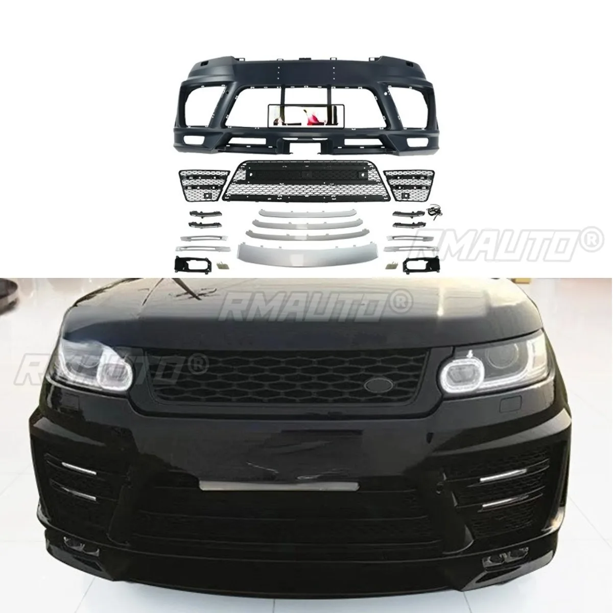 

Car Front Bumper Lip Car Rear Bumper Lip Splitter Chin Body Kit For Range Rover Sport LUMMA Design 2014-2017 Car Accessories