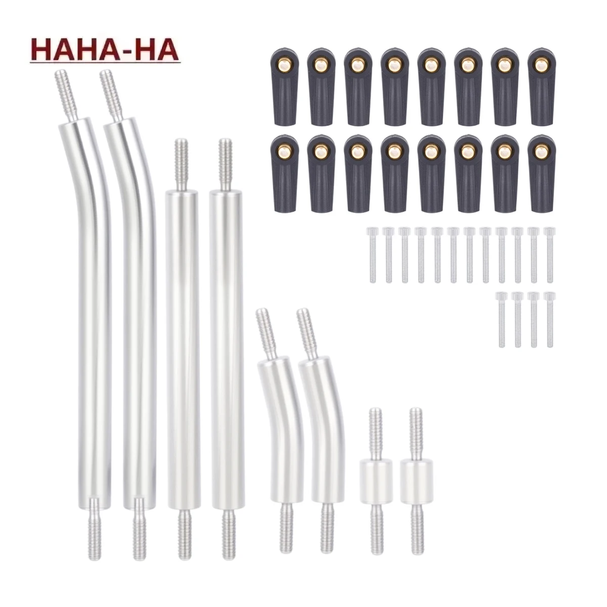 8Pcs Stainless Steel Links Linkage Rod Set Upgrade Parts for 1/24 RC Car Crawler Axial SCX24 C10 AXI00006 90081 AXI00005