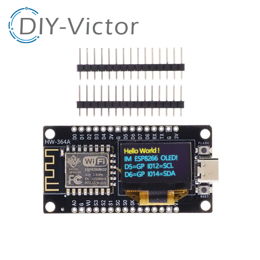 NodeMCU ESP8266 Development Board with 0.96 Inch OLED Display, CH340 Driver Module for Arduino IDE/Micropython Programming