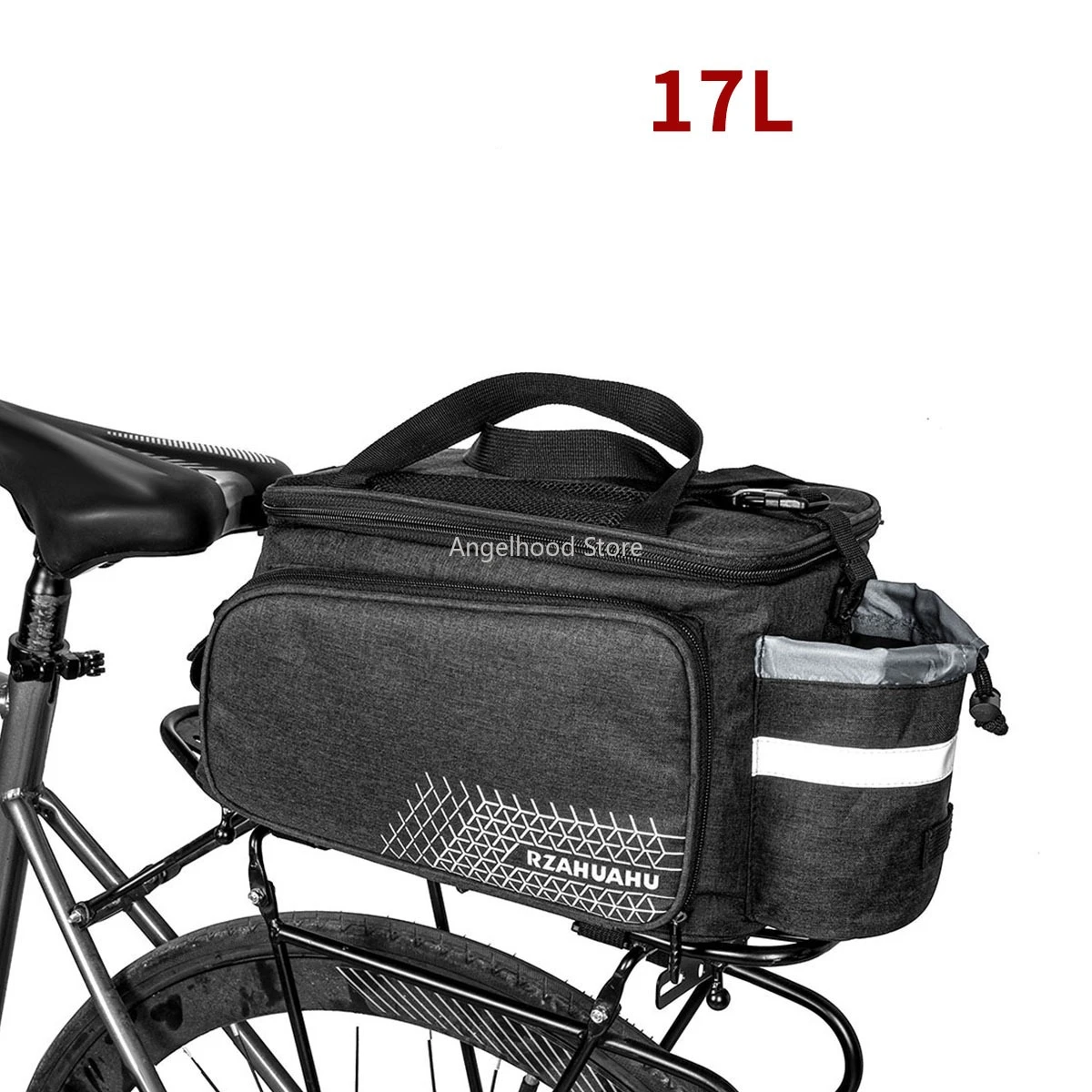 

1L Large Capacity Bike Backseat Bag Reflective Portable Bicycle Backpack Can Be Used As A Handbag Or Crossbody Bag