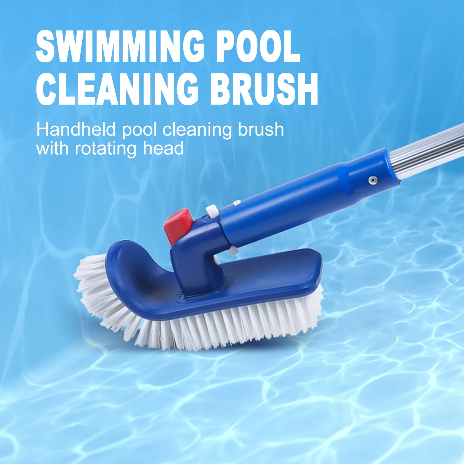 

Pool Cleaning Brush, 180° Rotating Pool Scrub Brush, Multi-Purpose Cleaning Tool for Swimming Pools, Spas, Hot Tubs, Bathrooms