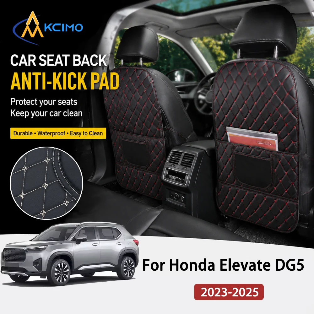 KCIMO Seat Anti Kick Pad for Honda Elevate DG5 2023-2025 PU Leather Car Mats Anti-Kick Auto Seat Back Protector Cover Pads