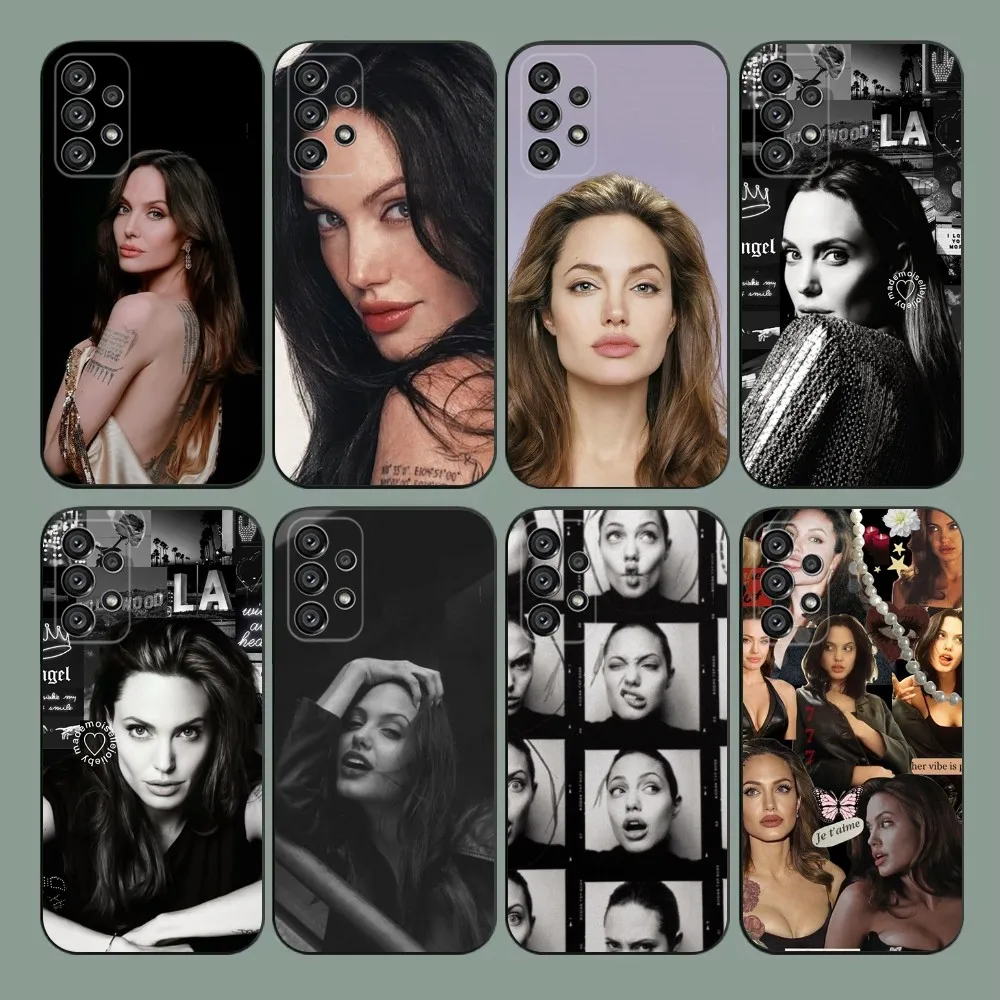 

Actress A-Angelina J-Jolie Phone Case For Samsung Galaxy A20,A21s,A22,A31,A32,A52,A53,A72,73,A80,A91 Soft Black Cover