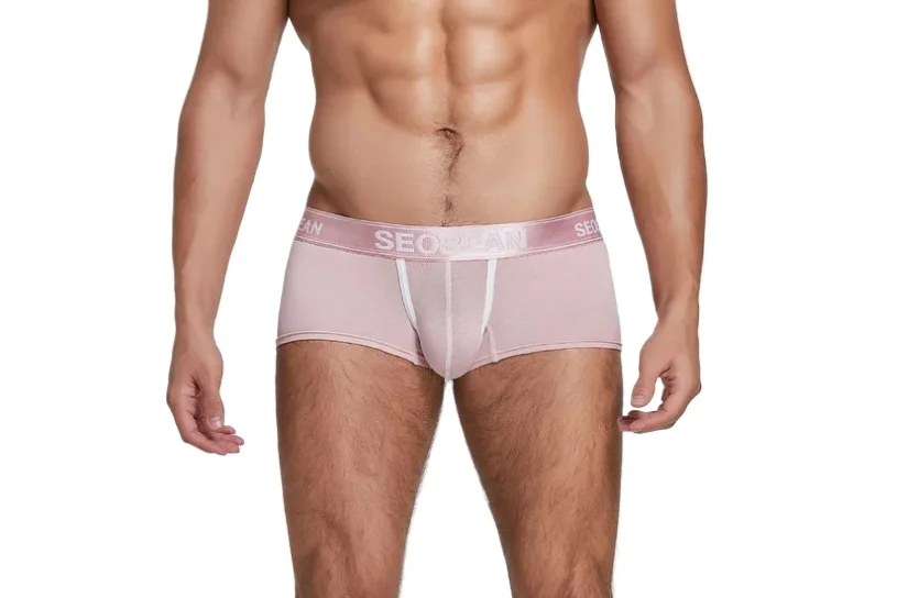 Cotton Bugle Boxy Underwear for Men Sexy Low Waist U Convex Pouch Sports Boxer Briefs Breathable Comfort Sweat Absorb Underpants