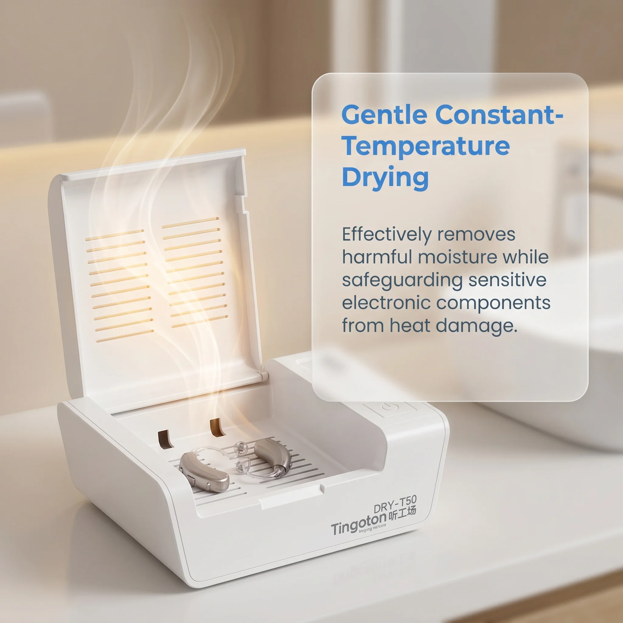 2/8 Hour Timing USB Electronic Hearing Aid Dehumidifier Drying Case Portable Moisture Removal Box Hearing Device Maintenance Kit