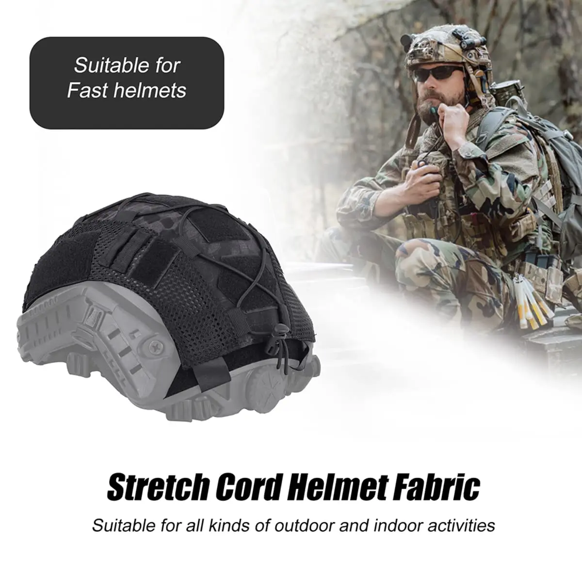 Copertura per casco Multicam accessori per la caccia softair CS Shooting Game Helmet Cloth OPS-Core casco tattico PJ BJ MH ad alta velocità