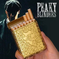 Custodia per sigarette incisa Vintage Peaky Blinders custodia per Cigarrete Shelby contenitore tascabile porta sigarette scatola portaoggetti regali da uomo