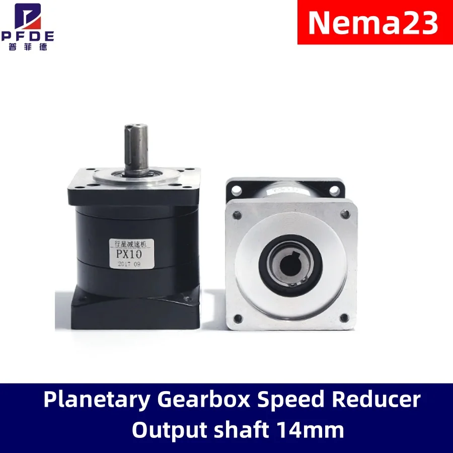Nema23 Planetary Gearbox Speed Reducer Step-down Gearbox Output shaft 14mm  4/5/6/10