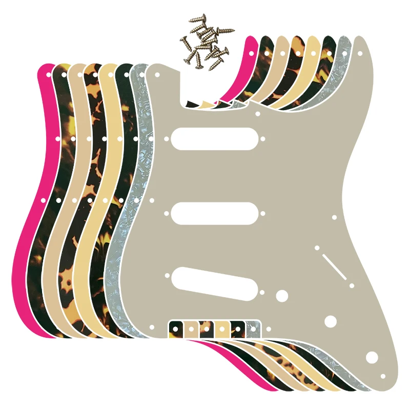 Fei Man-Strat SSS Pickguard para Fender Vtec, Peças de guitarra, 8 furos de parafuso, série clássica, Vintage \'50S, \'57S