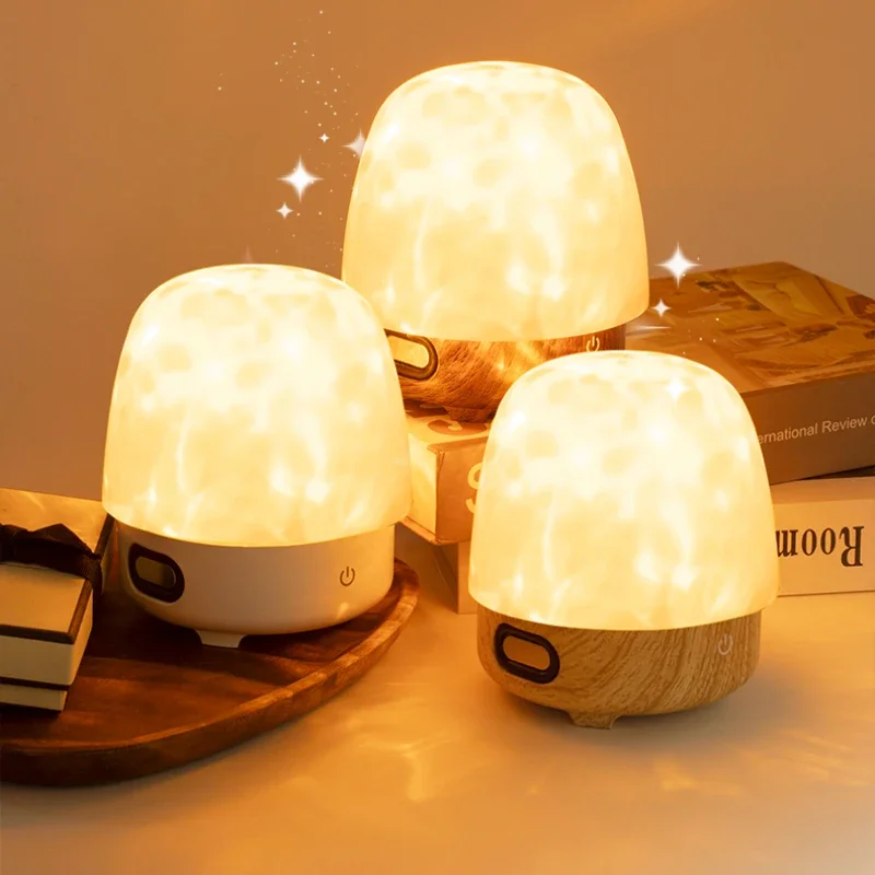 Bluetooth Speaker Water Ripple Romantic Starry Projection Atmosphere Advanced Sleeping Bedroom Bedside Night Light Decoration